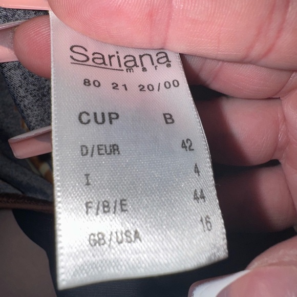 Sariana Designer One-Piece Swimsuit - Black/Brown/Gold Chic Chain Print Size 16 - Picture 3 of 11